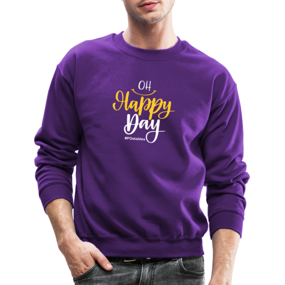 Oh Happy Day Crewneck Sweatshirt - purple