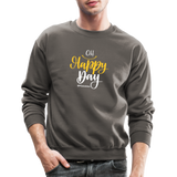 Oh Happy Day Crewneck Sweatshirt - asphalt gray