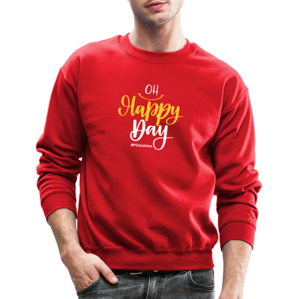 Oh Happy Day Crewneck Sweatshirt - red