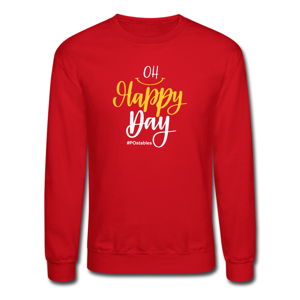 Oh Happy Day Crewneck Sweatshirt - red