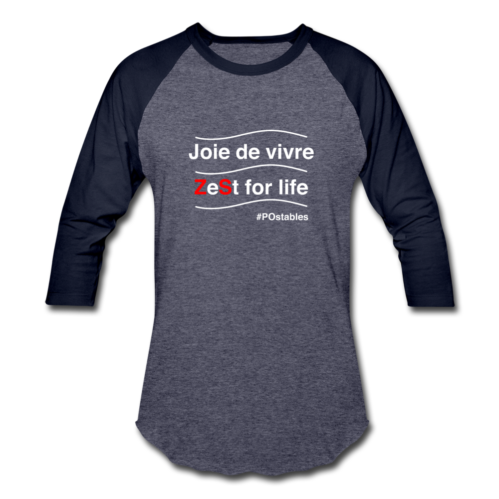 Zest For Life W Unisex Baseball T-Shirt - heather blue/navy