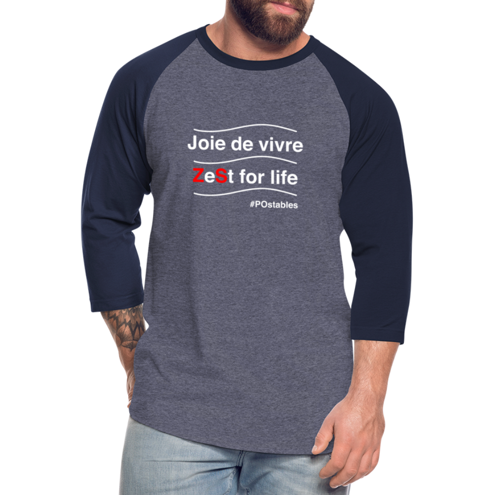 Zest For Life W Unisex Baseball T-Shirt - heather blue/navy