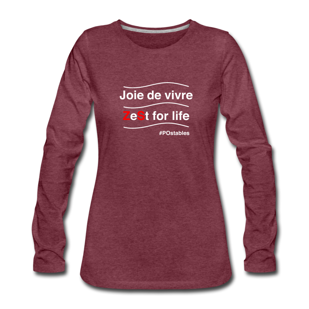 Zest For Life W Women's Premium Long Sleeve T-Shirt - heather burgundy