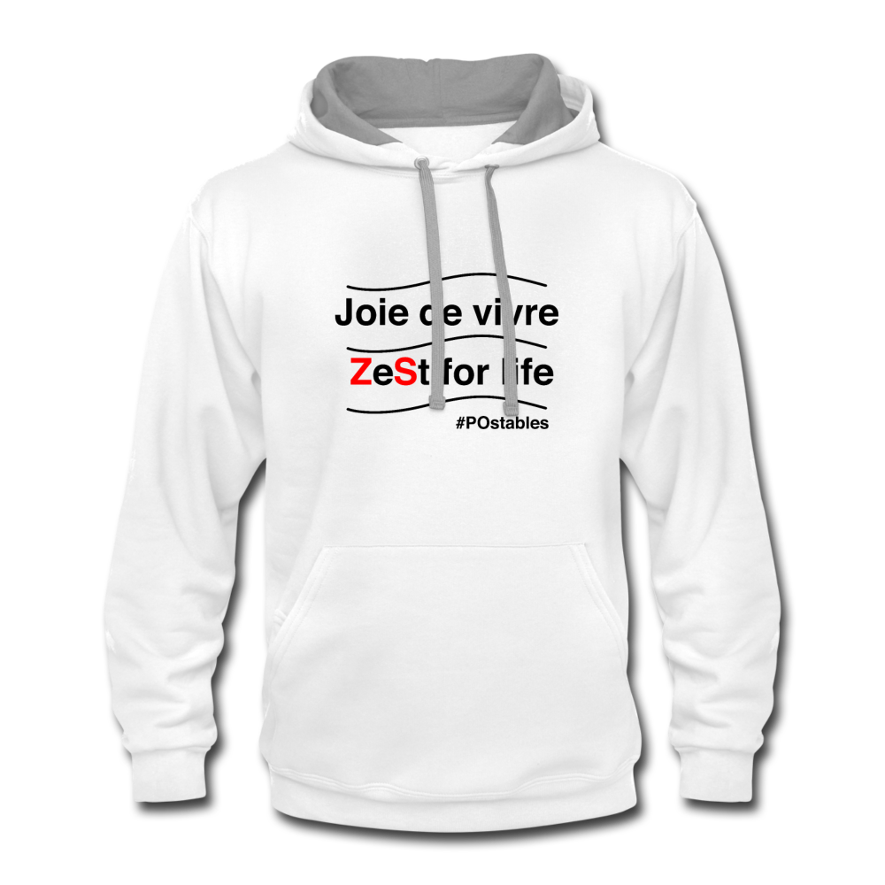 Zest For Life B Contrast Hoodie - white/gray
