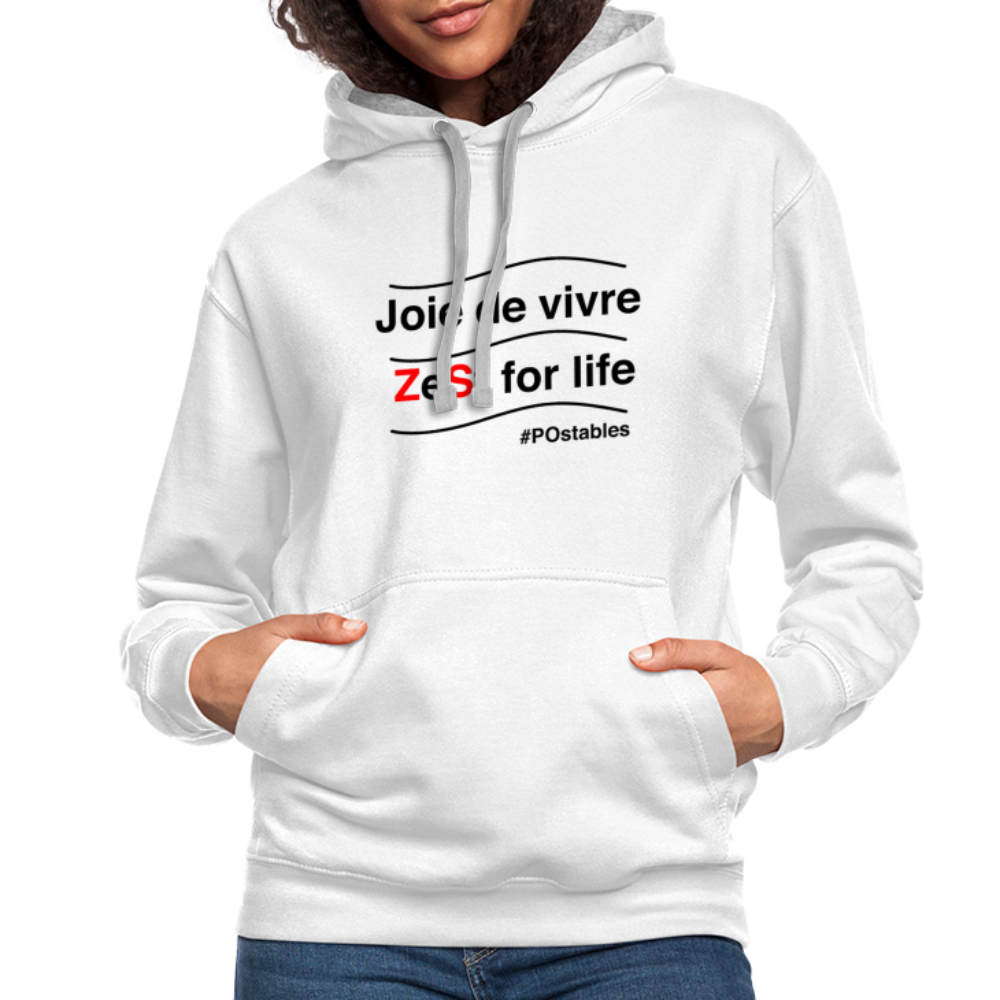 Zest For Life B Contrast Hoodie - white/gray