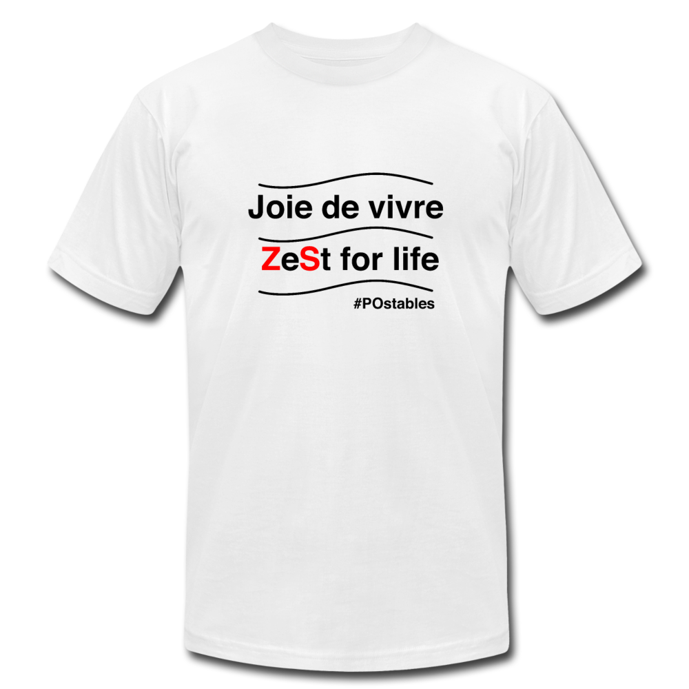 Zest For Life B Unisex Jersey T-Shirt by Bella + Canvas - white