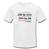 Zest For Life B Unisex Jersey T-Shirt by Bella + Canvas - white