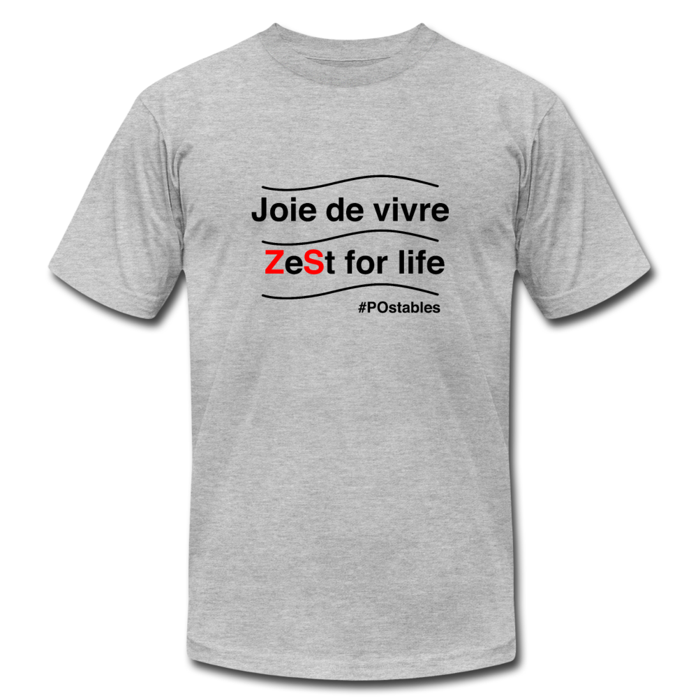 Zest For Life B Unisex Jersey T-Shirt by Bella + Canvas - heather gray