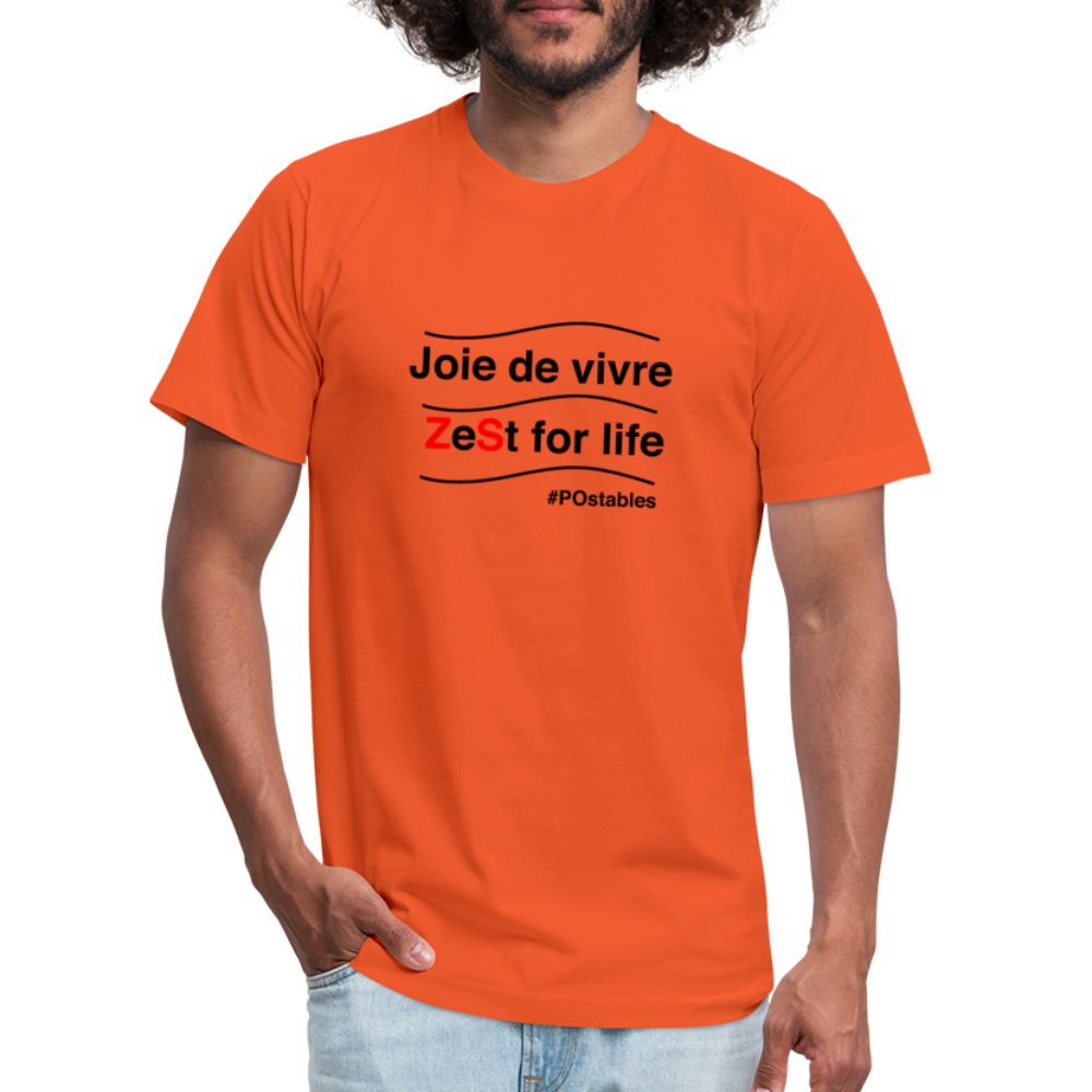 Zest For Life B Unisex Jersey T-Shirt by Bella + Canvas - orange