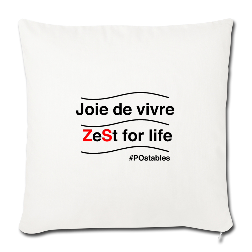 Zest For Life B Throw Pillow Cover 18” x 18” - natural white