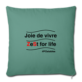Zest For Life B Throw Pillow Cover 18” x 18” - cypress green