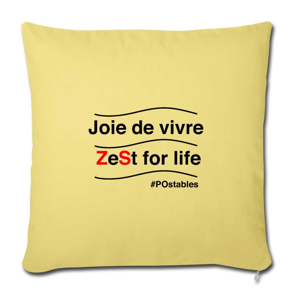 Zest For Life B Throw Pillow Cover 18” x 18” - washed yellow