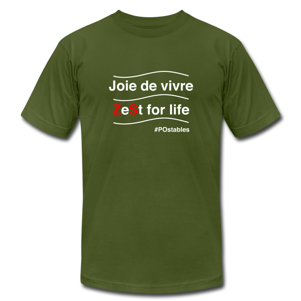 Zest For Life W Unisex Jersey T-Shirt by Bella + Canvas - olive