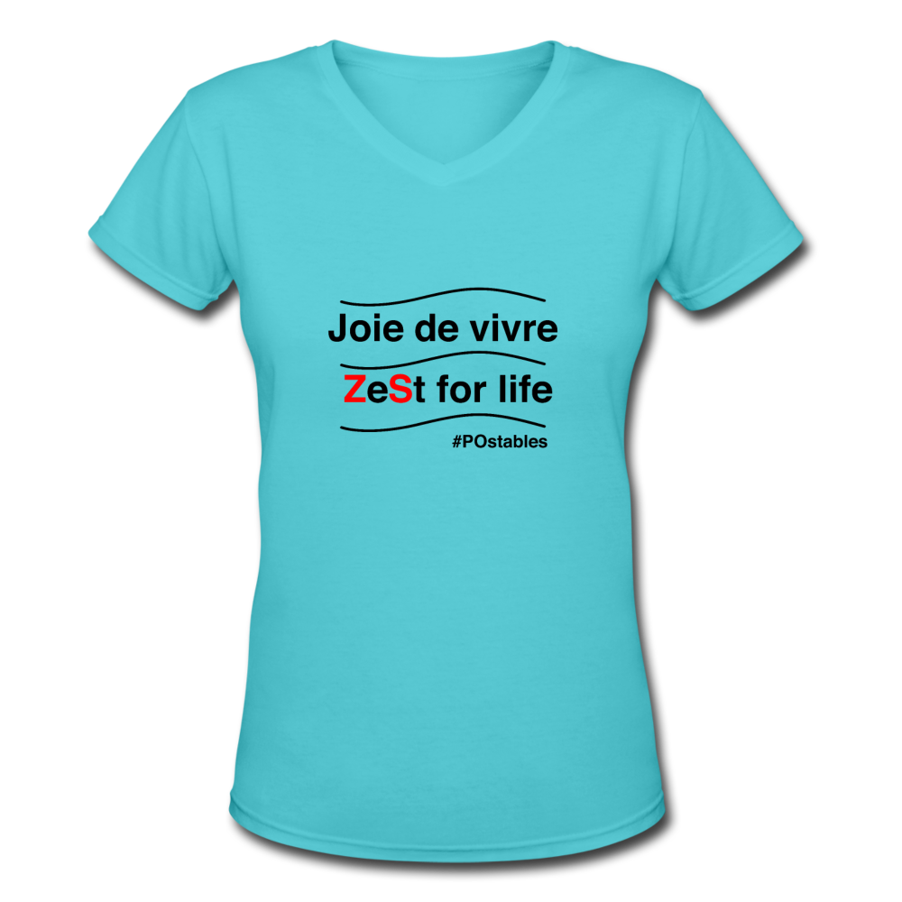 Zest For Life B Women's V-Neck T-Shirt - aqua