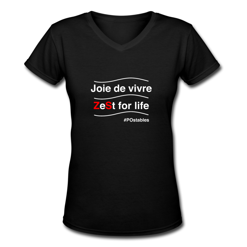 Zest For Life W Women's V-Neck T-Shirt - black