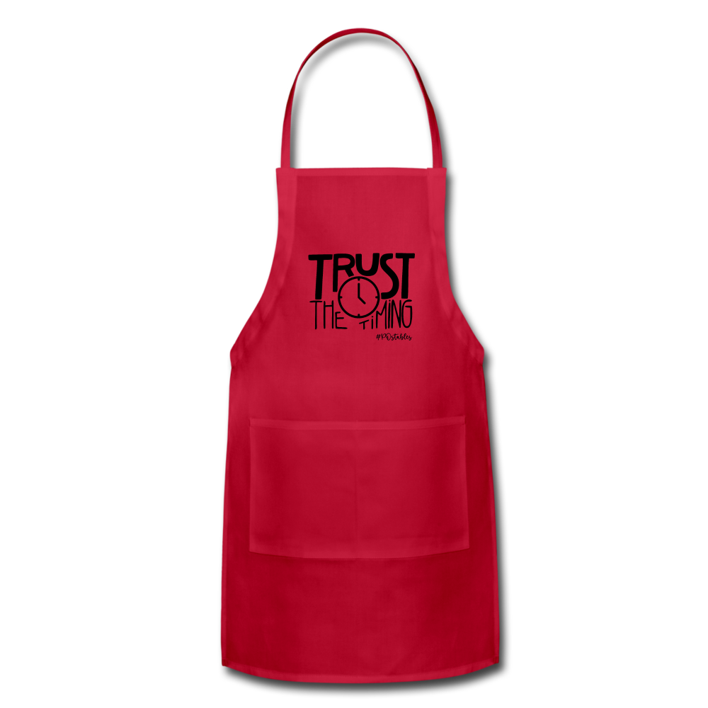 Trust The Timing B Adjustable Apron - red