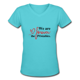 We are forever the POstables B Women's V-Neck T-Shirt - aqua