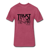 Trust The Timing B Fitted Cotton/Poly T-Shirt by Next Level - heather burgundy