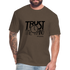 Trust The Timing B Fitted Cotton/Poly T-Shirt by Next Level - heather espresso