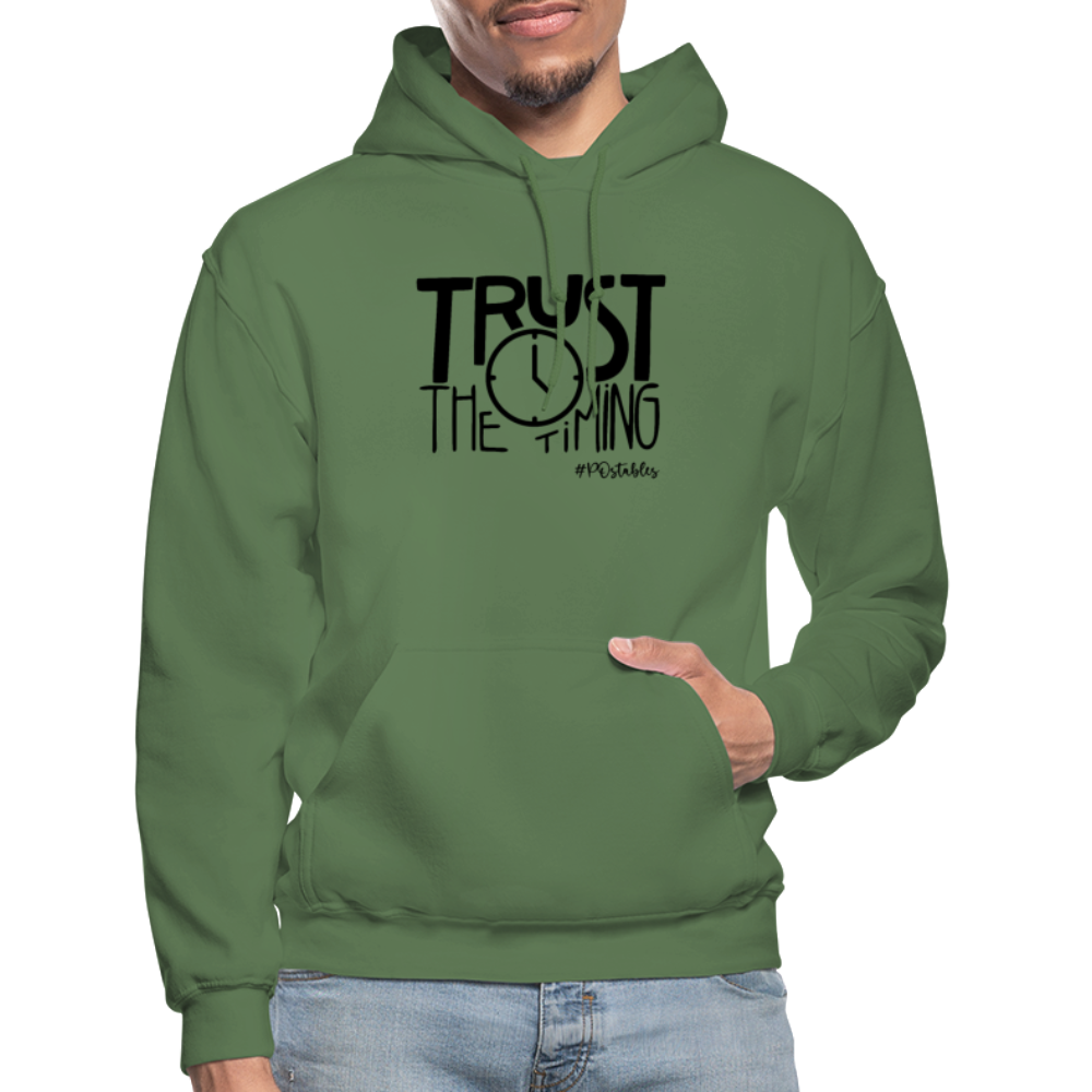 Trust The Timing B Gildan Heavy Blend Adult Hoodie - military green