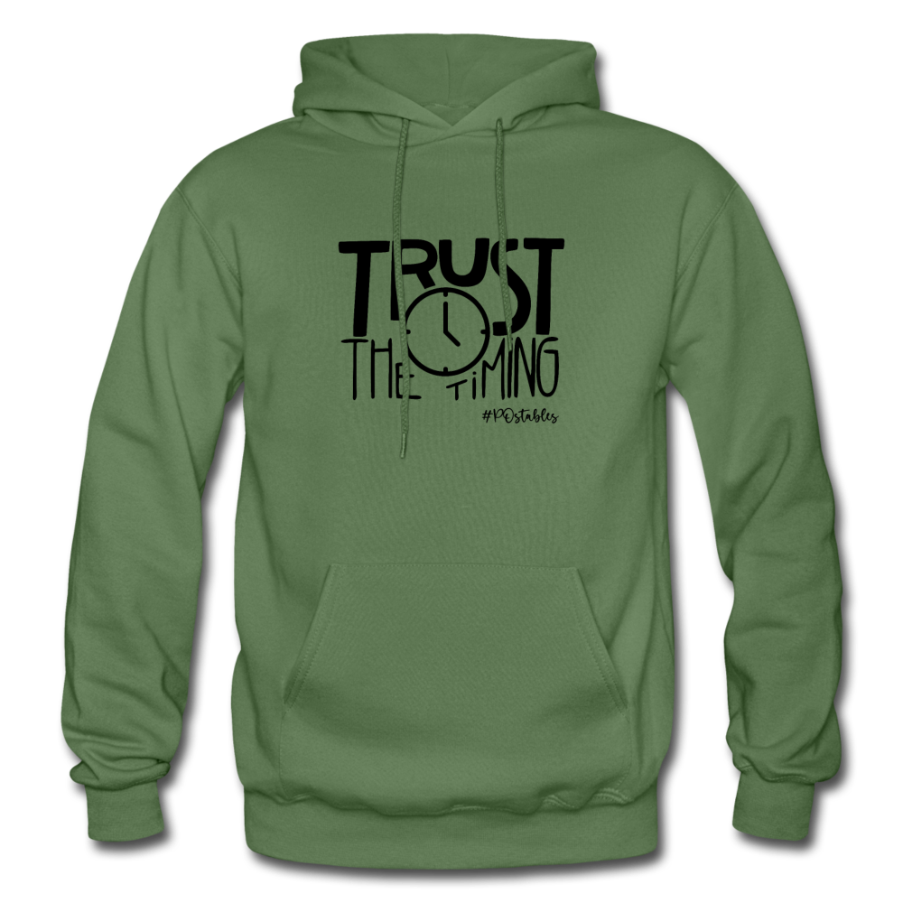 Trust The Timing B Gildan Heavy Blend Adult Hoodie - military green