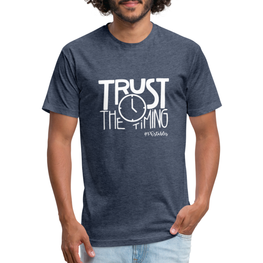 Trust The Timing W Fitted Cotton/Poly T-Shirt by Next Level - heather navy