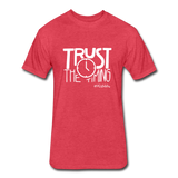 Trust The Timing W Fitted Cotton/Poly T-Shirt by Next Level - heather red