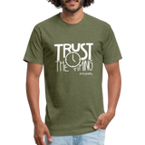 Trust The Timing W Fitted Cotton/Poly T-Shirt by Next Level - heather military green