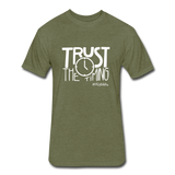 Trust The Timing W Fitted Cotton/Poly T-Shirt by Next Level - heather military green