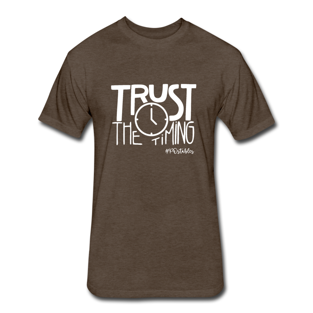 Trust The Timing W Fitted Cotton/Poly T-Shirt by Next Level - heather espresso