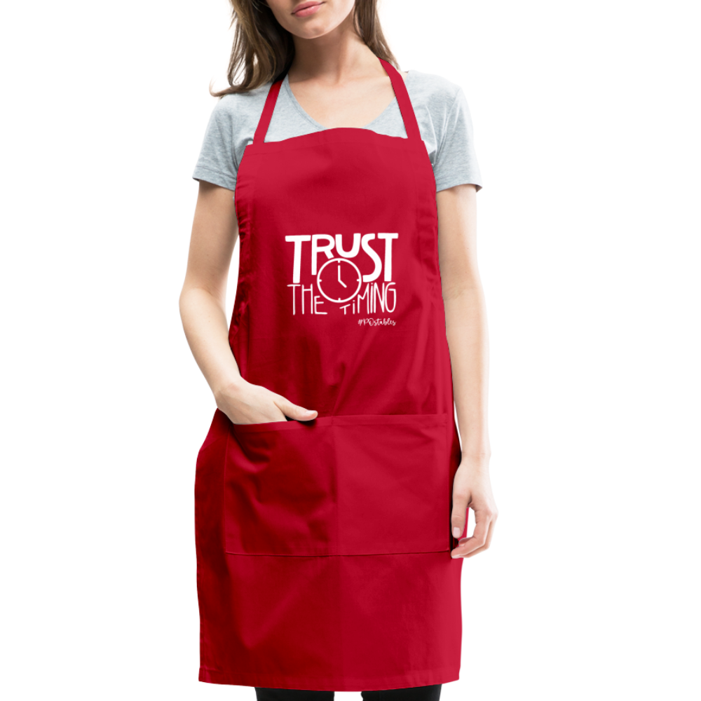 Trust The Timing W Adjustable Apron - red