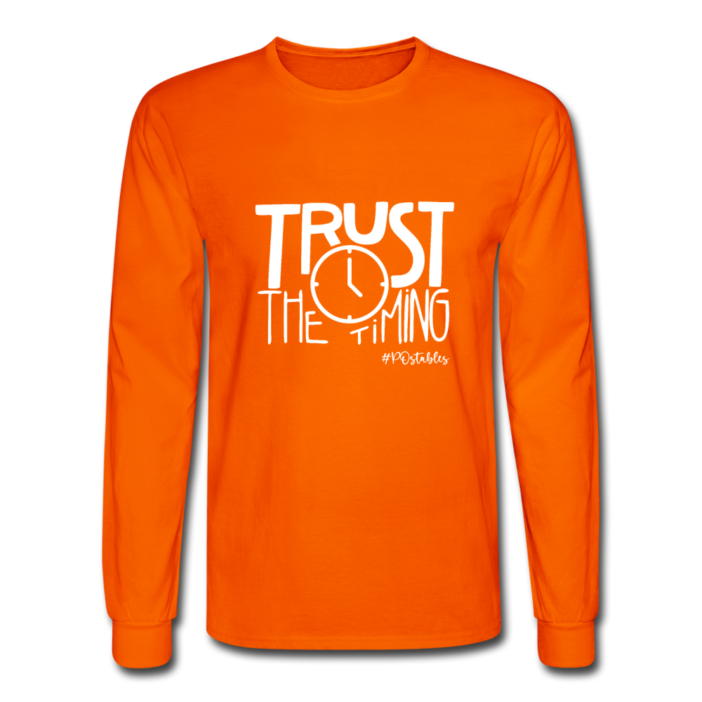 Trust The Timing W Men's Long Sleeve T-Shirt - orange