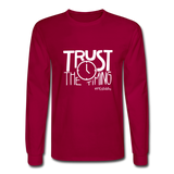 Trust The Timing W Men's Long Sleeve T-Shirt - dark red