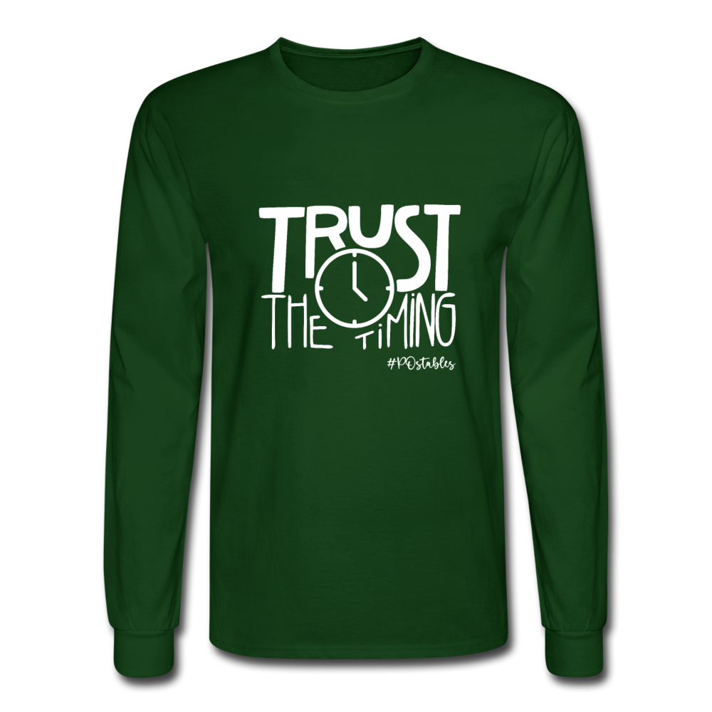Trust The Timing W Men's Long Sleeve T-Shirt - forest green