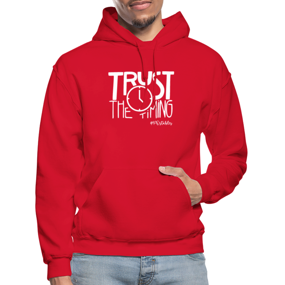 Trust The Timing W Gildan Heavy Blend Adult Hoodie - red