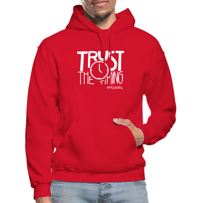 Trust The Timing W Gildan Heavy Blend Adult Hoodie - red