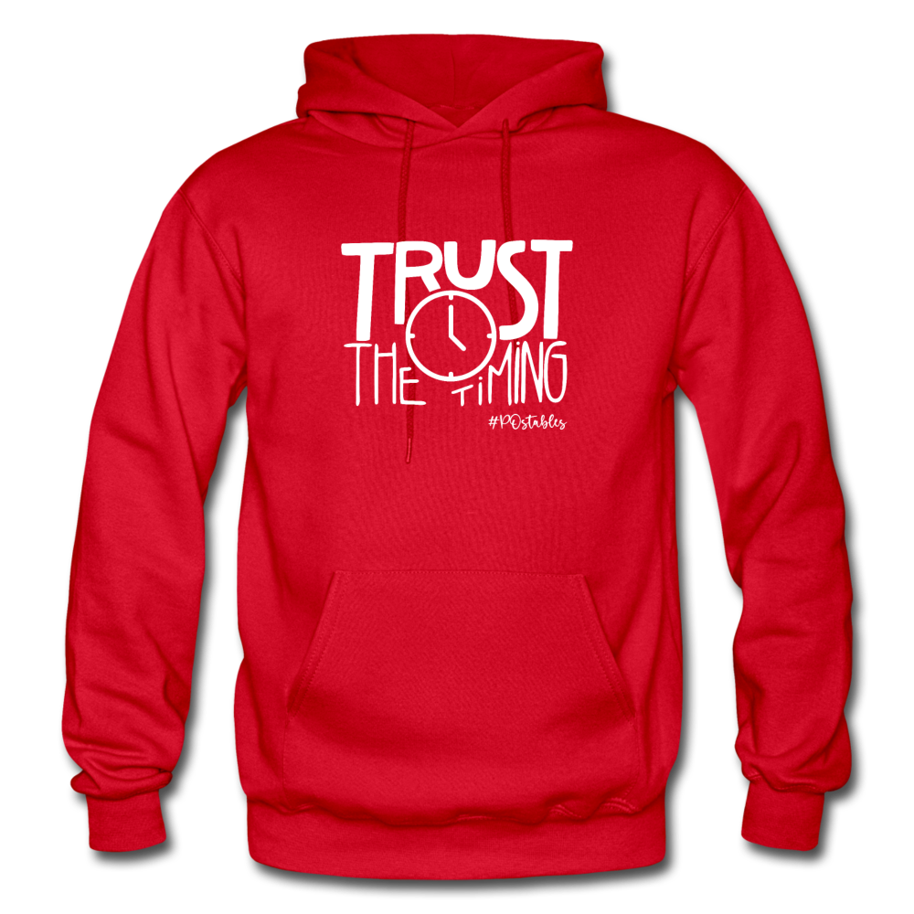 Trust The Timing W Gildan Heavy Blend Adult Hoodie - red