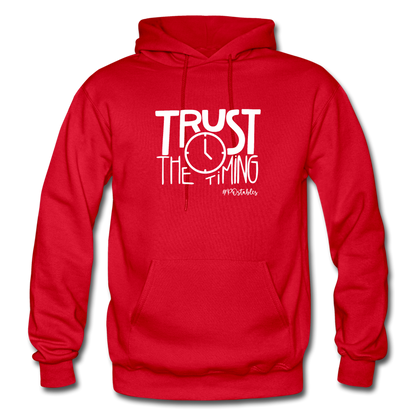 Trust The Timing W Gildan Heavy Blend Adult Hoodie - red