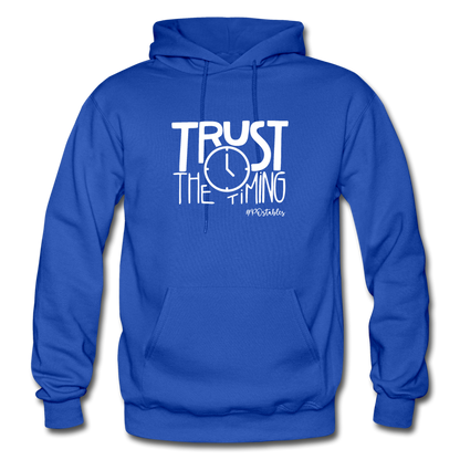 Trust The Timing W Gildan Heavy Blend Adult Hoodie - royal blue