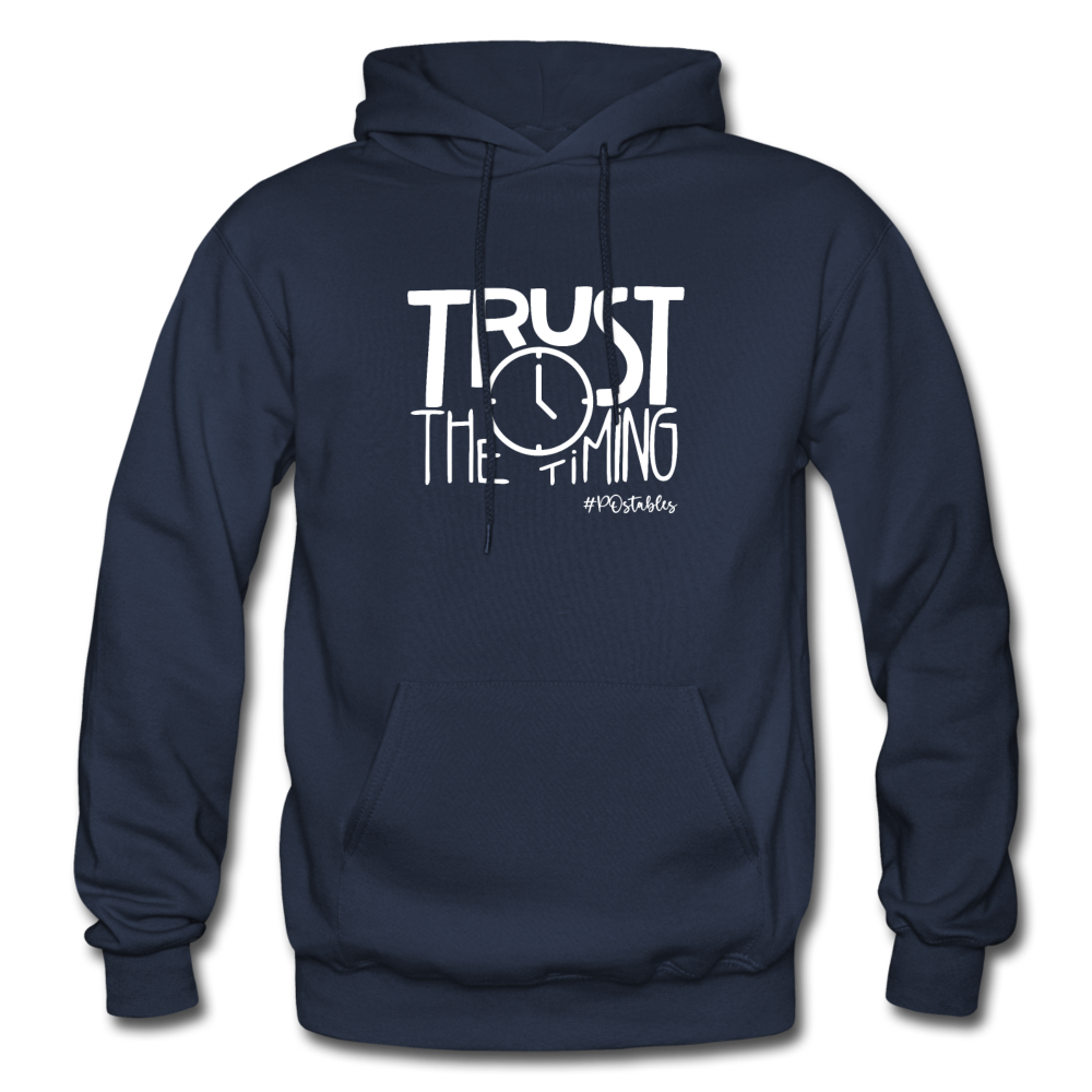 Trust The Timing W Gildan Heavy Blend Adult Hoodie - navy