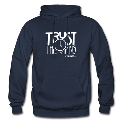 Trust The Timing W Gildan Heavy Blend Adult Hoodie - navy