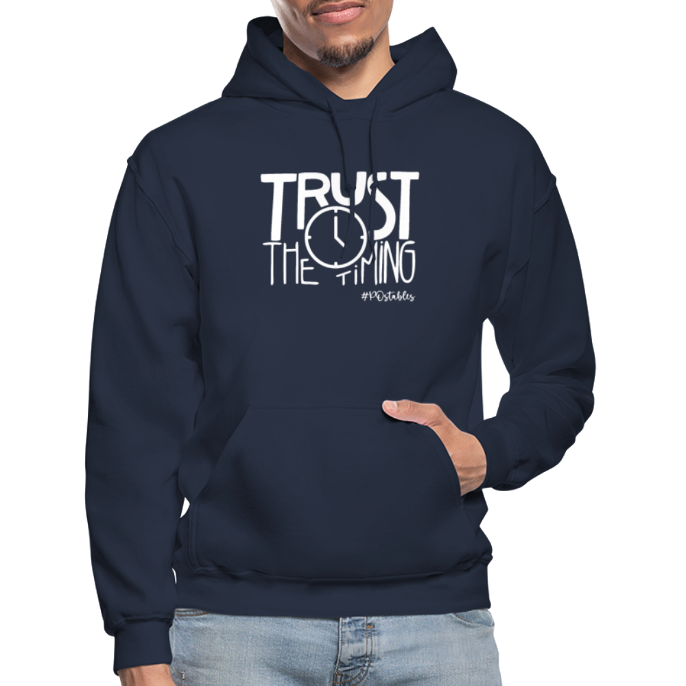 Trust The Timing W Gildan Heavy Blend Adult Hoodie - navy