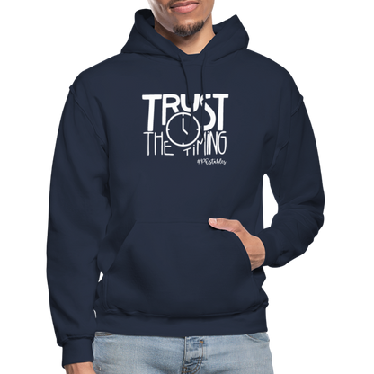 Trust The Timing W Gildan Heavy Blend Adult Hoodie - navy