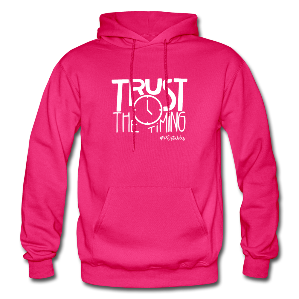 Trust The Timing W Gildan Heavy Blend Adult Hoodie - fuchsia