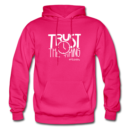 Trust The Timing W Gildan Heavy Blend Adult Hoodie - fuchsia