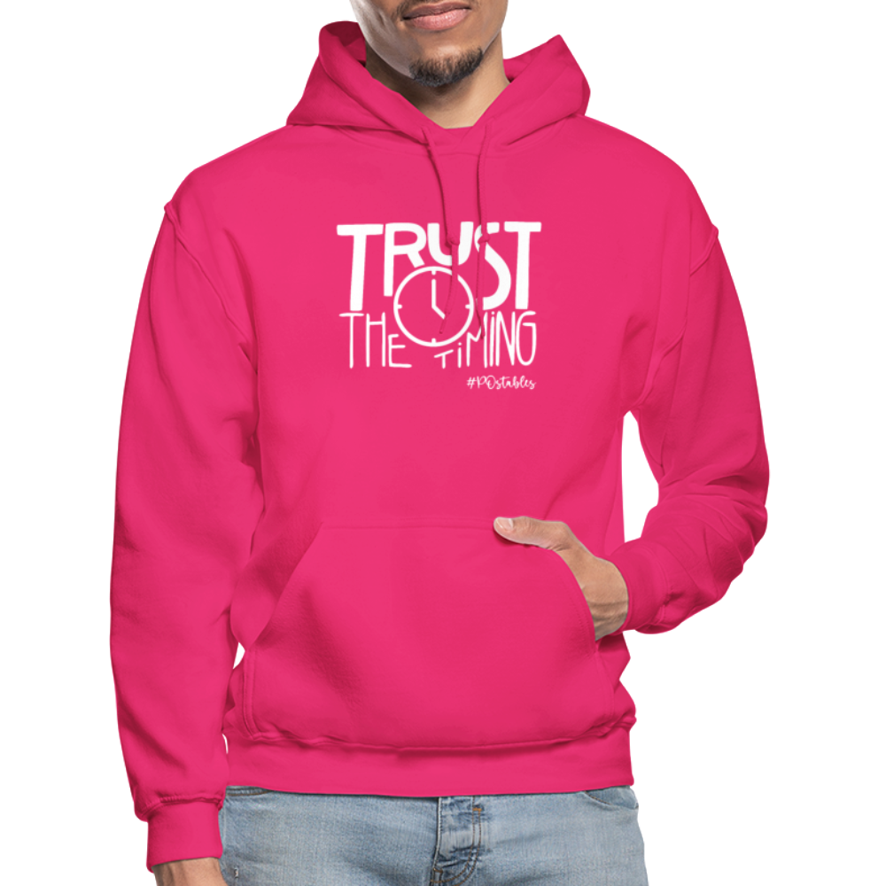 Trust The Timing W Gildan Heavy Blend Adult Hoodie - fuchsia