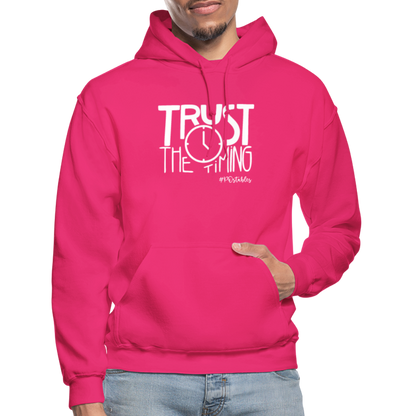 Trust The Timing W Gildan Heavy Blend Adult Hoodie - fuchsia