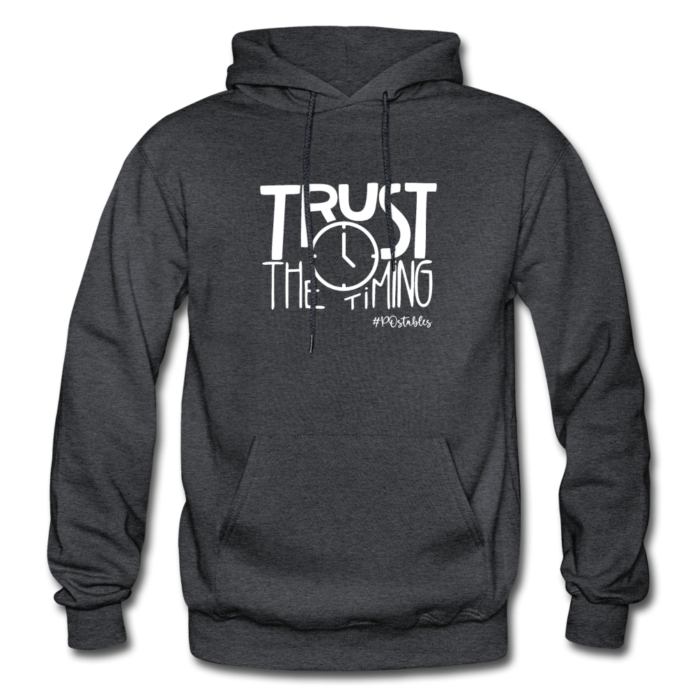 Trust The Timing W Gildan Heavy Blend Adult Hoodie - charcoal grey