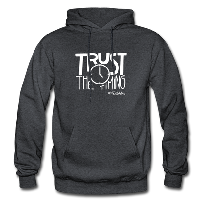 Trust The Timing W Gildan Heavy Blend Adult Hoodie - charcoal grey