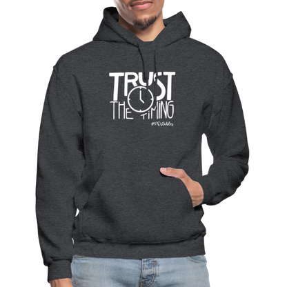 Trust The Timing W Gildan Heavy Blend Adult Hoodie - charcoal grey